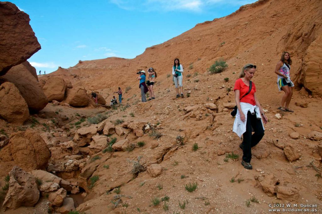 Ladies lead the canyon trek.