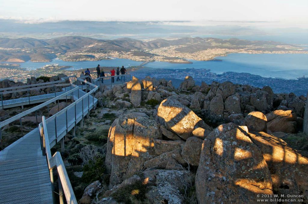 Hobart, Tasmania's largest city, seen from Mt. Wellington (1270 m.)