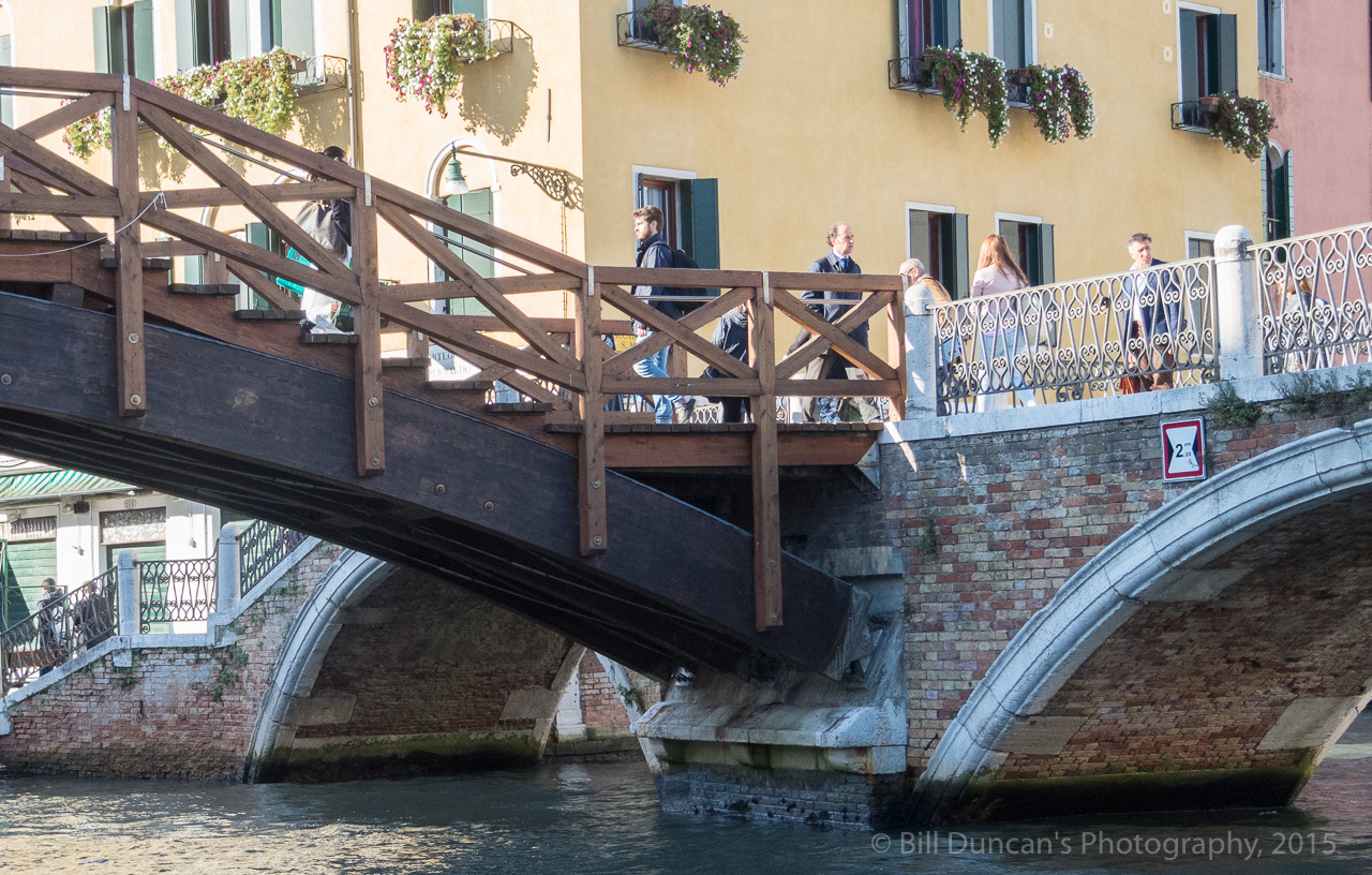 Venice's only wooden bridge.